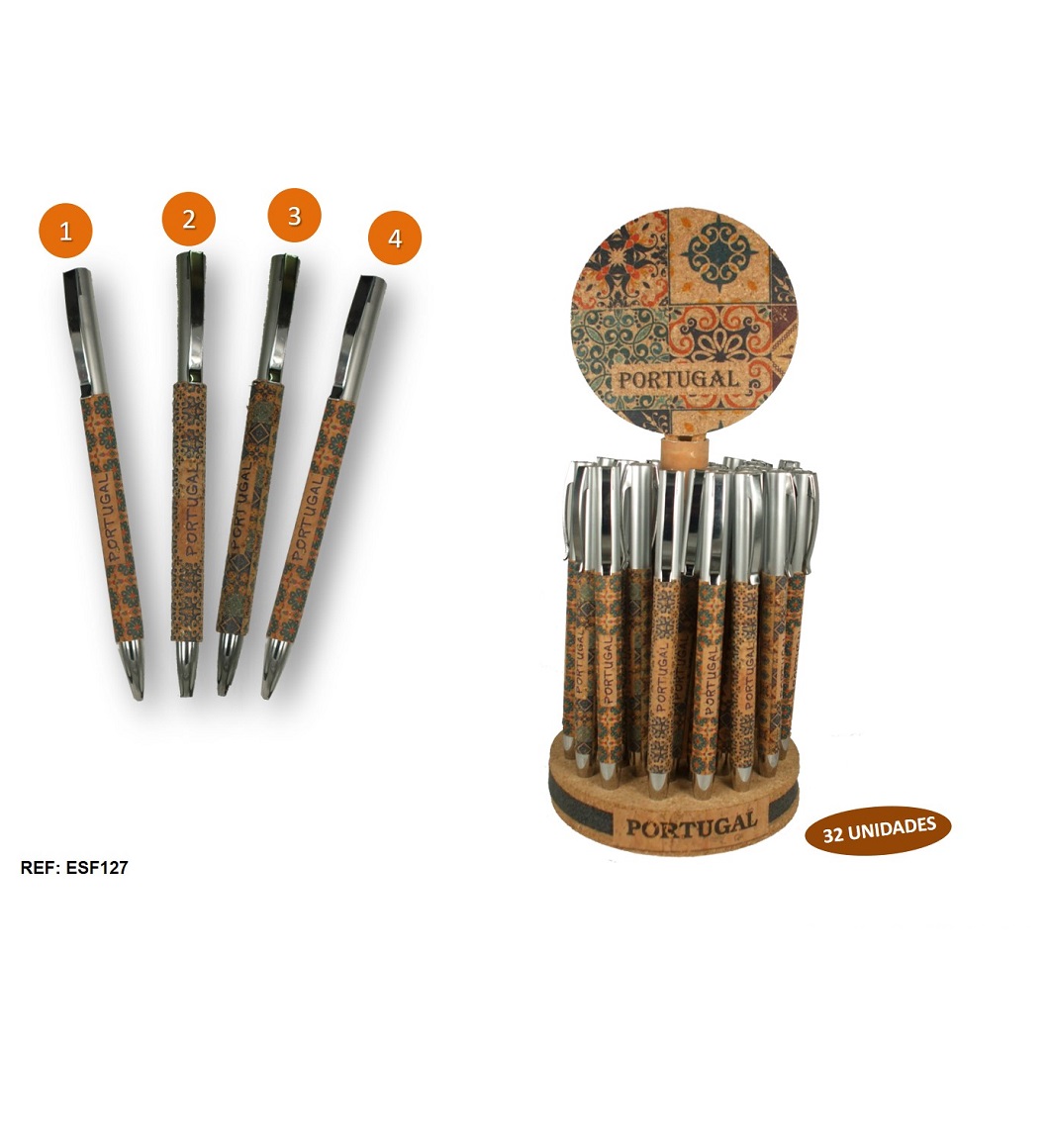 Esferográfica Cortiça Azulejo